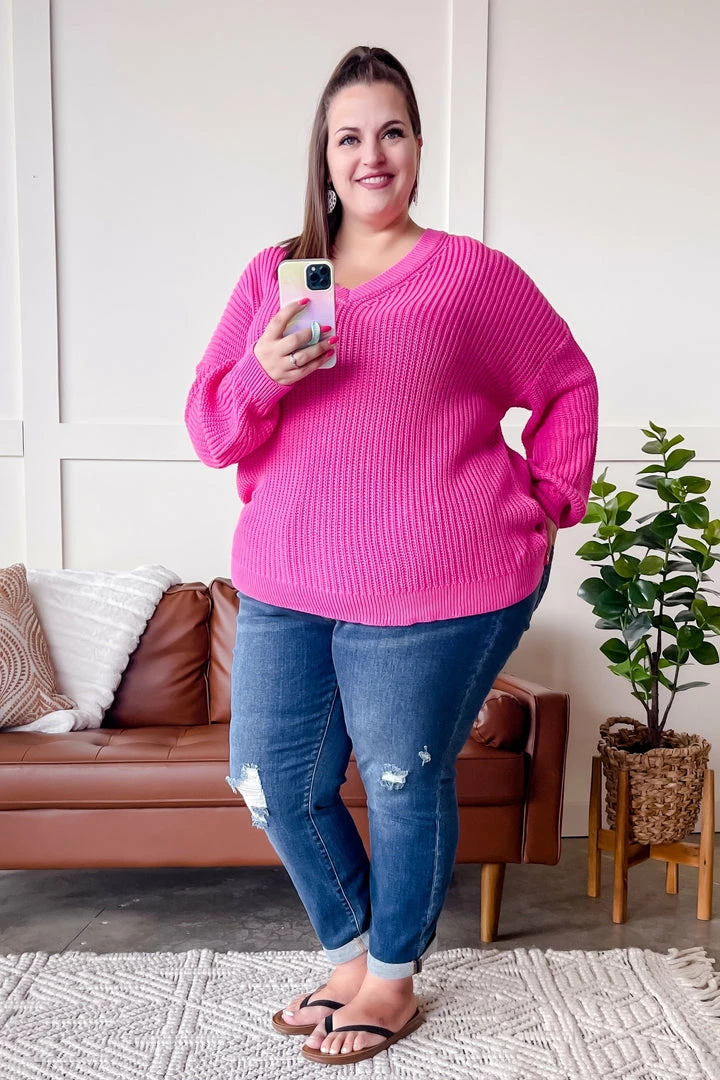 No Ship Drop Ship Because Of You V Neck Knit Sweater In Pink 7 No Ship Drop Ship Because Of You V Neck Knit Sweater In Pink