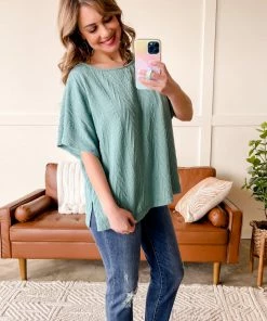 No Ship Drop Ship Ripples On The Water Cable Knit Top Apparel