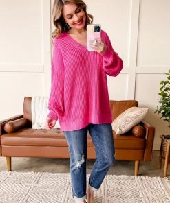 No Ship Drop Ship Because Of You V Neck Knit Sweater In Pink 15 No Ship Drop Ship Because Of You V Neck Knit Sweater In Pink