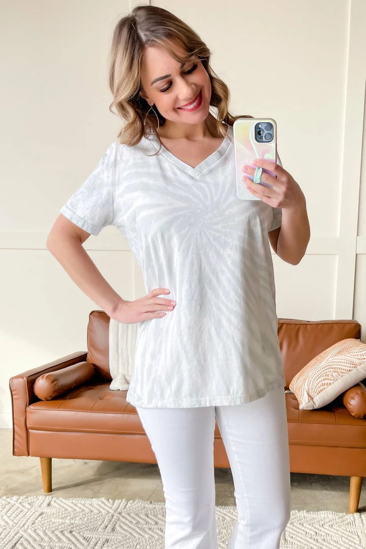 No Ship Drop Ship Apparel Spiral Out Bleach Tee In Light Sage 2 No Ship Drop Ship Apparel Spiral Out Bleach Tee In Light Sage