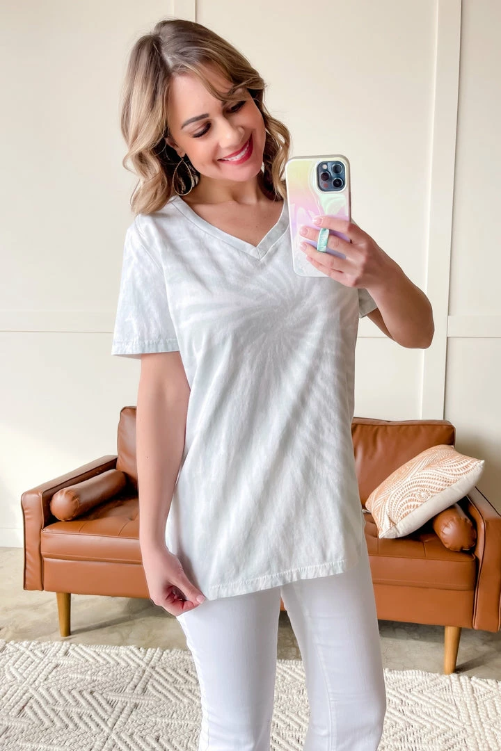 No Ship Drop Ship Apparel Spiral Out Bleach Tee In Light Sage 9 No Ship Drop Ship Apparel Spiral Out Bleach Tee In Light Sage