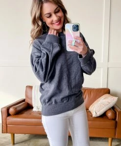 No Ship Drop Ship Drop The Subject Sweatshirt In Charcoal