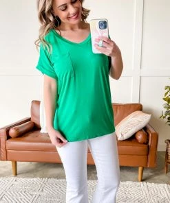 No Ship Drop Ship Pocketful Of Basics In Kelly Green