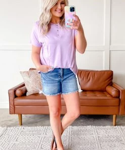 No Ship Drop Ship Decorate My World Button Top In Lavender Apparel 12 No Ship Drop Ship Decorate My World Button Top In Lavender Apparel
