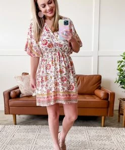 No Ship Drop Ship Saving The Best Boho Floral Tie Back Dress In Coral (GHG-S) 9 No Ship Drop Ship Saving The Best Boho Floral Tie Back Dress In Coral (GHG-S)