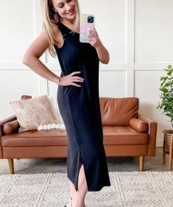 No Ship Drop Ship Apparel Longing For You Midi Dress In Black