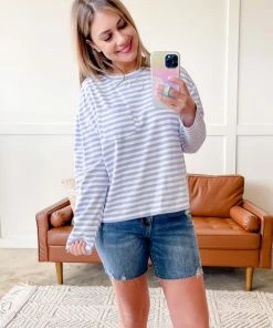 No Ship Drop Ship Go Big Striped Top In Lavender 20 No Ship Drop Ship Go Big Striped Top In Lavender