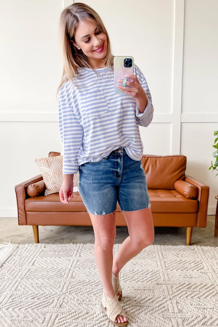 No Ship Drop Ship Go Big Striped Top In Lavender 2 No Ship Drop Ship Go Big Striped Top In Lavender