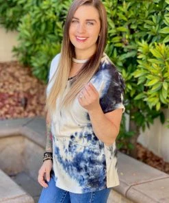 Boutique Simplified Time To Live Tie Dye Choker Top