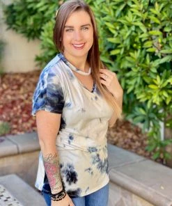 Boutique Simplified Time To Live Tie Dye Choker Top