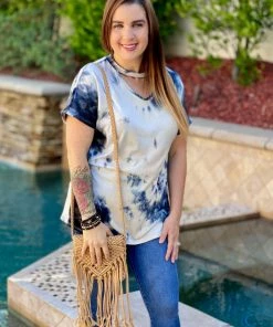 Boutique Simplified Time To Live Tie Dye Choker Top