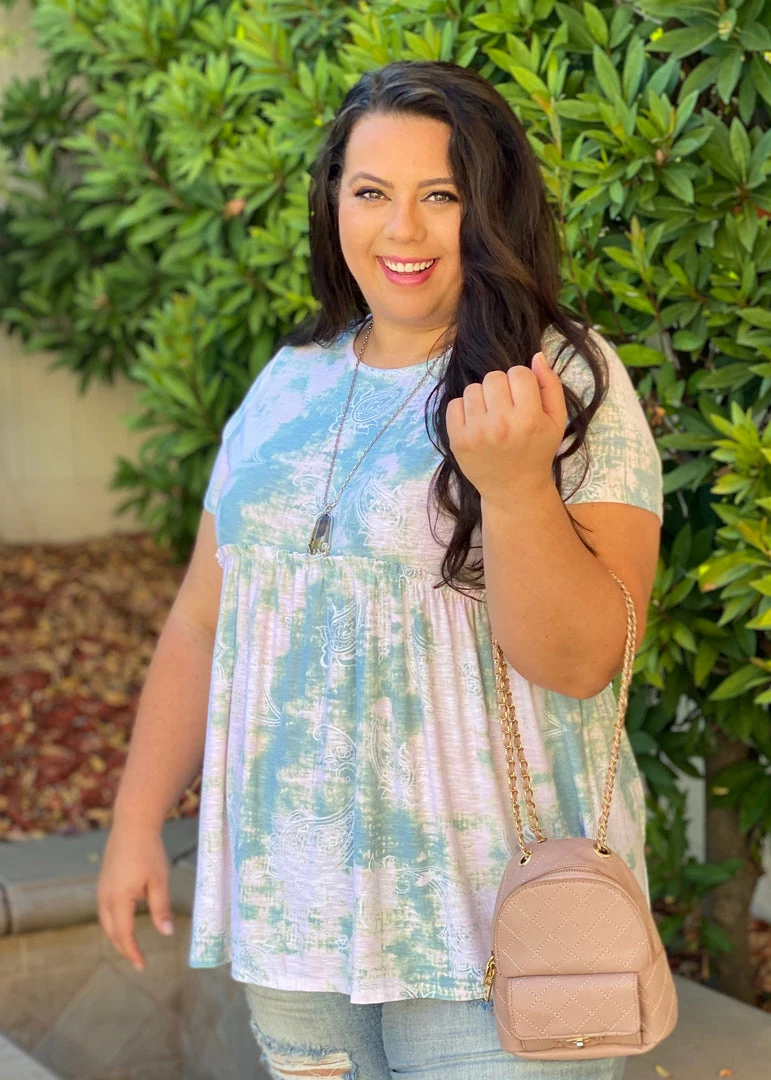 Boutique Simplified Hint Of Paisley Tie Dye Babydoll Top 5 Boutique Simplified Hint Of Paisley Tie Dye Babydoll Top