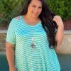 Boutique Simplified Minty Fresh Loose Fit Top