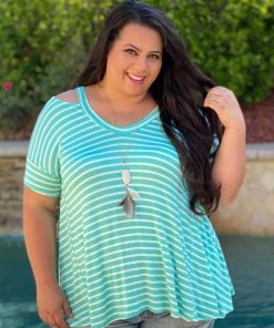 Boutique Simplified Minty Fresh Loose Fit Top
