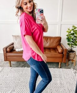 No Ship Drop Ship Decorate My World Button Top In Pink