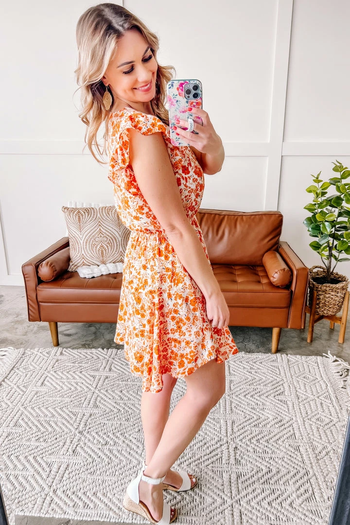 No Ship Drop Ship Apparel Dawn Of A New Day Orange Floral Dress 8 No Ship Drop Ship Apparel Dawn Of A New Day Orange Floral Dress