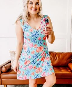 No Ship Drop Ship That Figures A-Line Floral Dress (GHG-S)