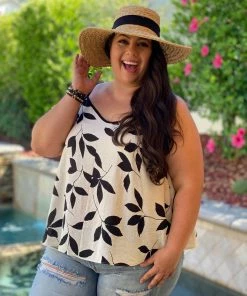 Boutique Simplified Leaf Me Be Tank