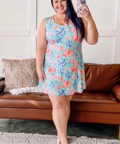 No Ship Drop Ship That Figures A-Line Floral Dress (GHG-S)