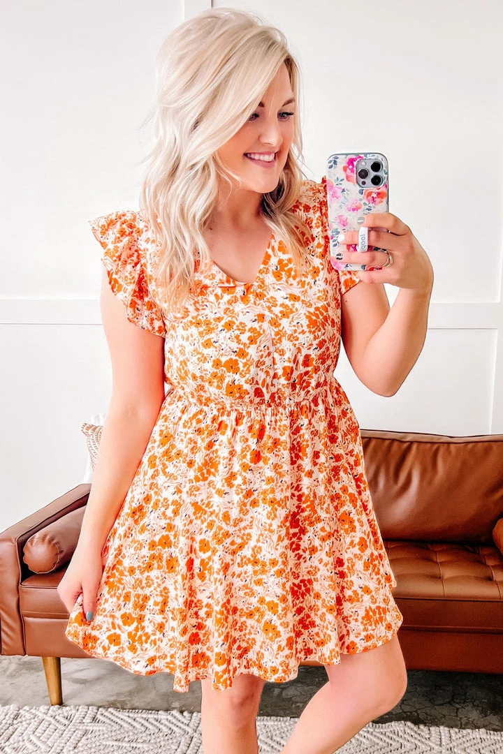 No Ship Drop Ship Apparel Dawn Of A New Day Orange Floral Dress 6 No Ship Drop Ship Apparel Dawn Of A New Day Orange Floral Dress