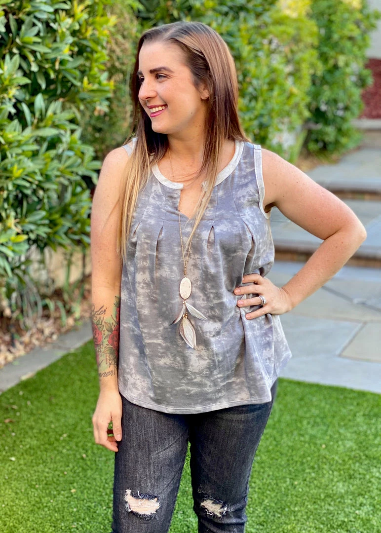 Boutique Simplified Smokey Skies Sleeveless Top 2 Boutique Simplified Smokey Skies Sleeveless Top