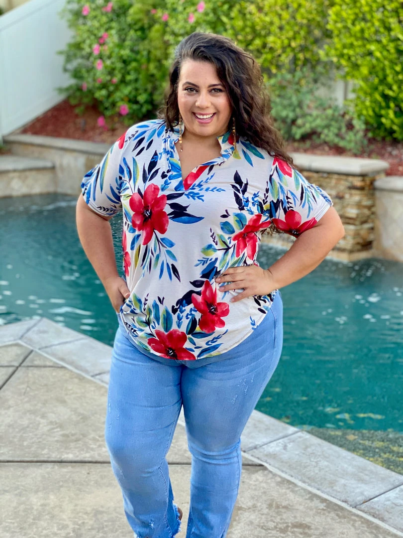 Boutique Simplified Paradise Dreams Mandarin Collar Top 6 Boutique Simplified Paradise Dreams Mandarin Collar Top