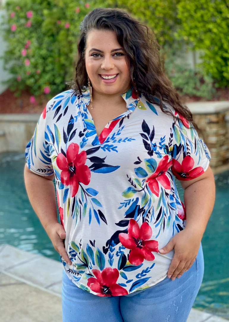 Boutique Simplified Paradise Dreams Mandarin Collar Top 7 Boutique Simplified Paradise Dreams Mandarin Collar Top