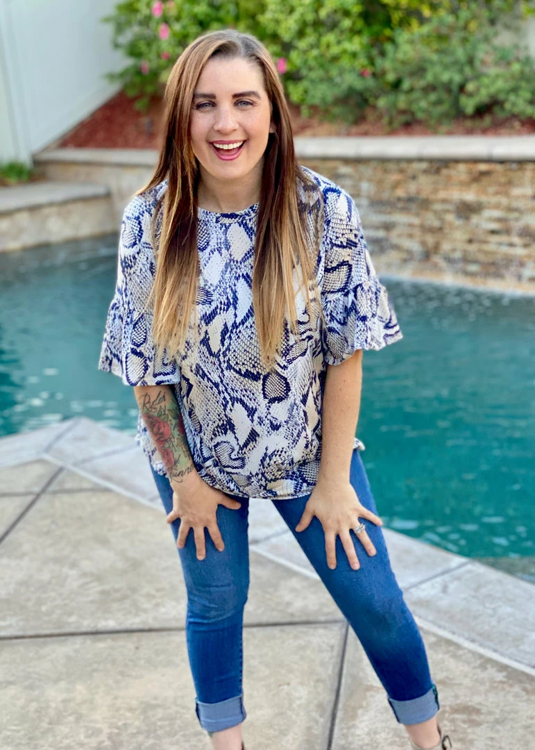 Boutique Simplified 1X Serpentine Goddess Bell Sleeve Top 2 Boutique Simplified 1X Serpentine Goddess Bell Sleeve Top