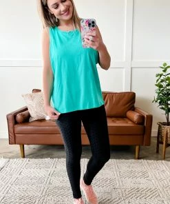 No Ship Drop Ship Muscle Out The Competition Sleeveless Muscle Tee In Green