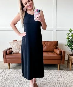 No Ship Drop Ship Apparel Longing For You Midi Dress In Black