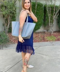 Boutique Simplified Tooling In Floral All In One Dress In Navy