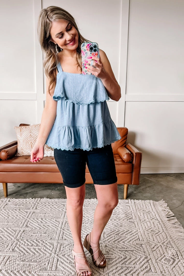 No Ship Drop Ship Laced With Tiers In Dusty Denim Blue (GHG-S) GHG- Shop Singles 7 No Ship Drop Ship Laced With Tiers In Dusty Denim Blue (GHG-S) GHG- Shop Singles