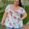 Boutique Simplified Frolicky Floral Babydoll Top