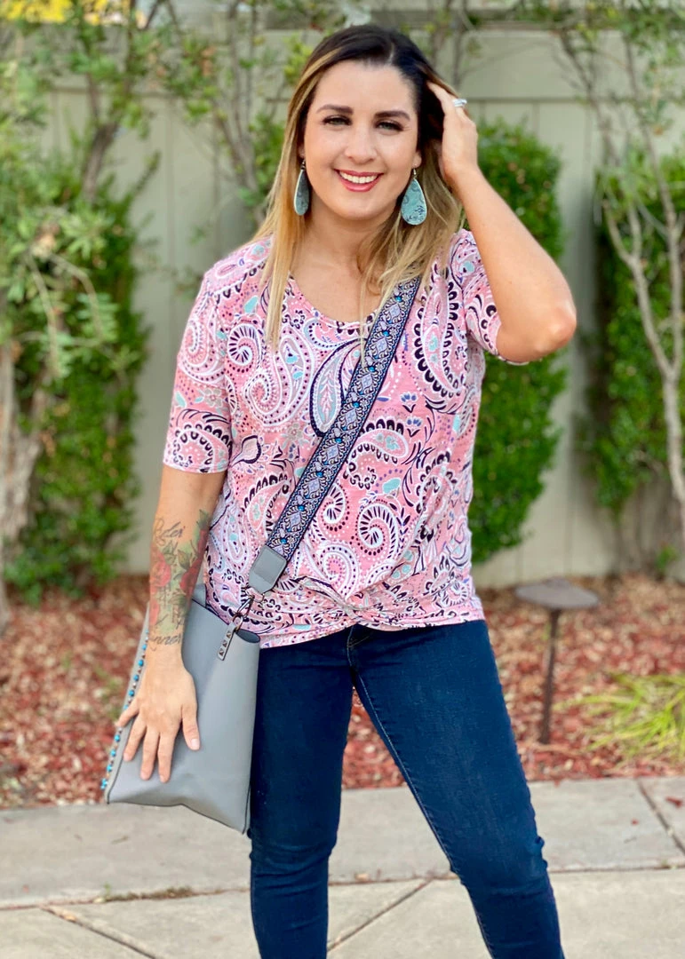 Boutique Simplified Perfectly Paisley Twist Top 3 Boutique Simplified Perfectly Paisley Twist Top