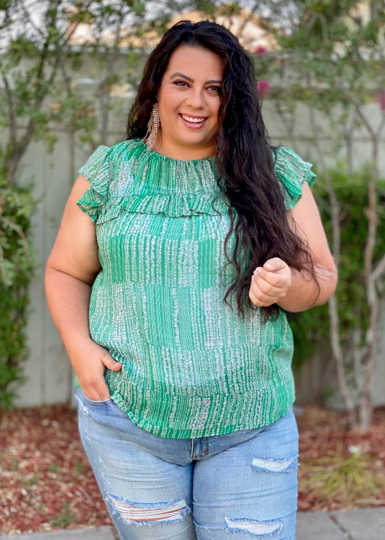 Boutique Simplified Open Pastures Shirred Woven Top 4 Boutique Simplified Open Pastures Shirred Woven Top