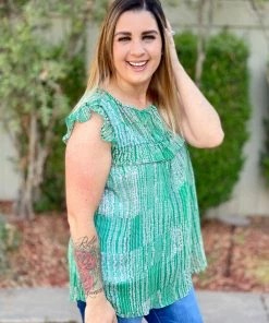 Boutique Simplified Open Pastures Shirred Woven Top 11 Boutique Simplified Open Pastures Shirred Woven Top