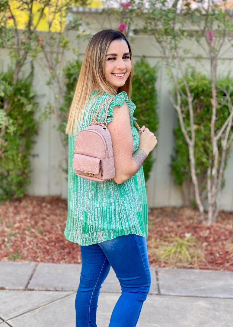 Boutique Simplified Open Pastures Shirred Woven Top 7 Boutique Simplified Open Pastures Shirred Woven Top