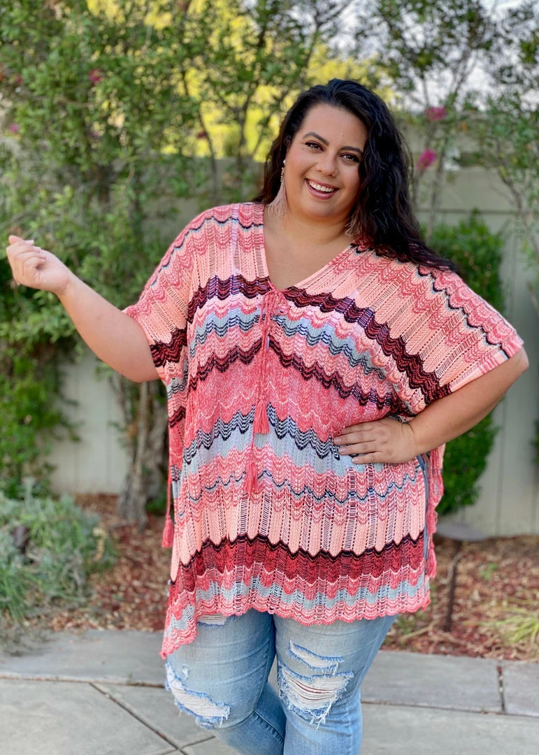 Boutique Simplified Beachy Waves Loose Fit Poncho 6 Boutique Simplified Beachy Waves Loose Fit Poncho