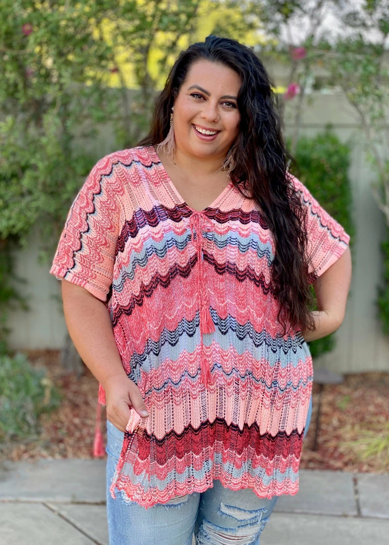 Boutique Simplified Beachy Waves Loose Fit Poncho 8 Boutique Simplified Beachy Waves Loose Fit Poncho