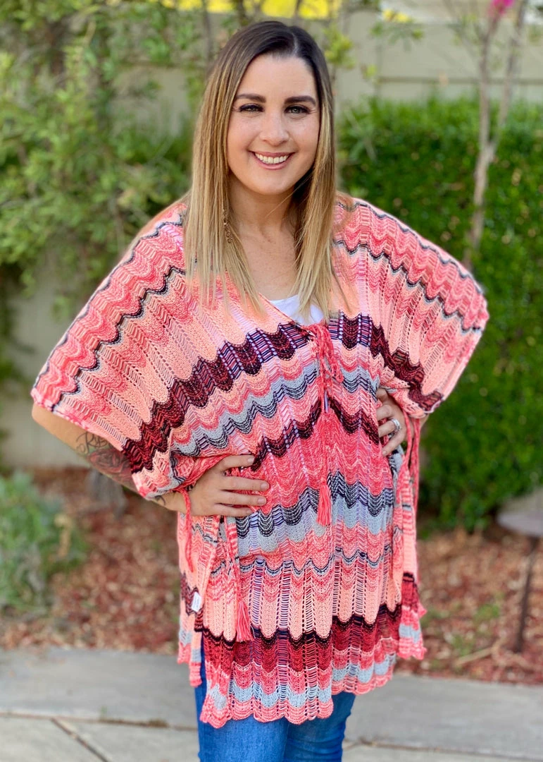 Boutique Simplified Beachy Waves Loose Fit Poncho 5 Boutique Simplified Beachy Waves Loose Fit Poncho