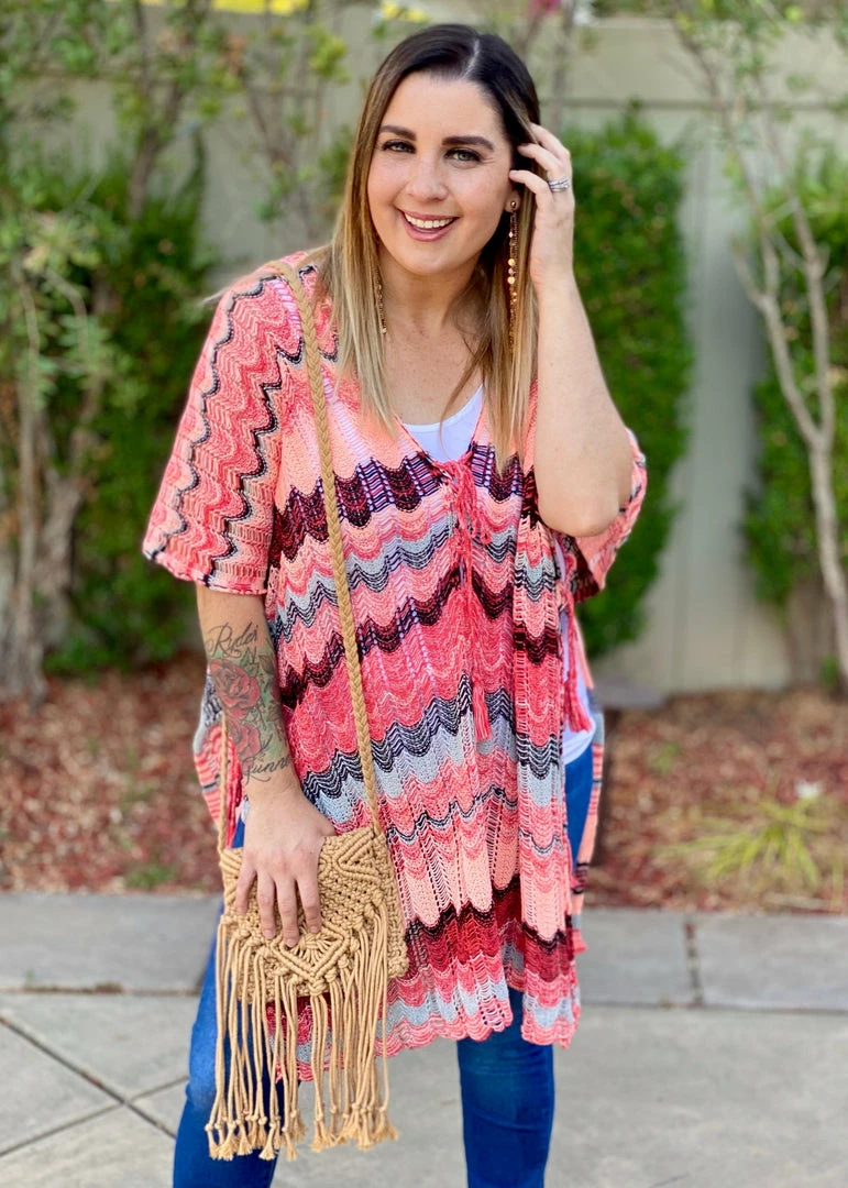 Boutique Simplified Beachy Waves Loose Fit Poncho 3 Boutique Simplified Beachy Waves Loose Fit Poncho