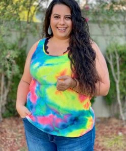 Boutique Simplified 80's Remix Tie Dye Tank 14 Boutique Simplified 80's Remix Tie Dye Tank