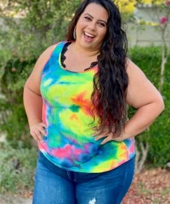 Boutique Simplified 80's Remix Tie Dye Tank 15 Boutique Simplified 80's Remix Tie Dye Tank