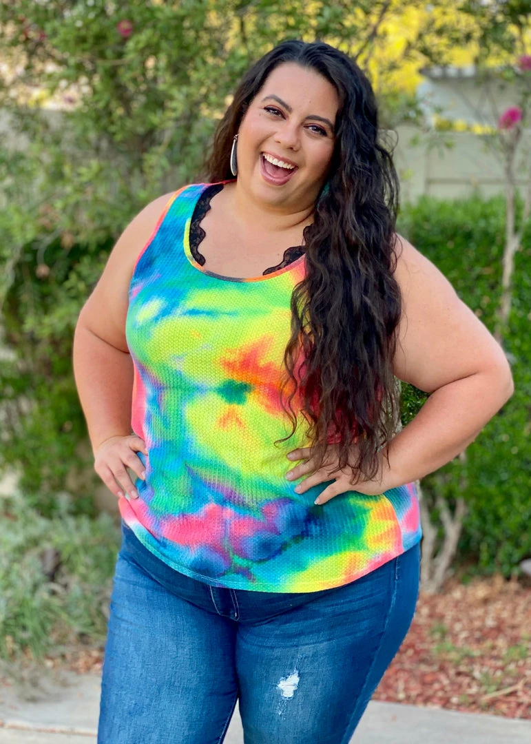 Boutique Simplified 80's Remix Tie Dye Tank 5 Boutique Simplified 80's Remix Tie Dye Tank