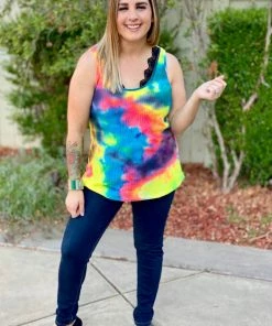 Boutique Simplified 80's Remix Tie Dye Tank 13 Boutique Simplified 80's Remix Tie Dye Tank
