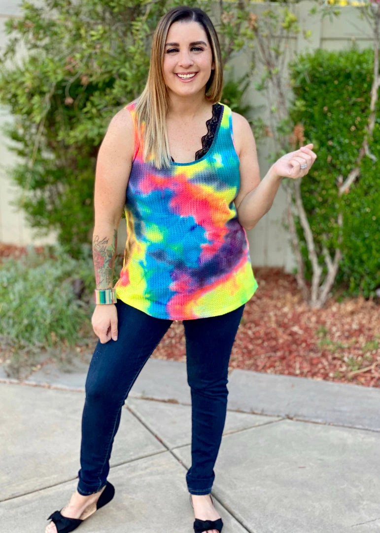 Boutique Simplified 80's Remix Tie Dye Tank 3 Boutique Simplified 80's Remix Tie Dye Tank