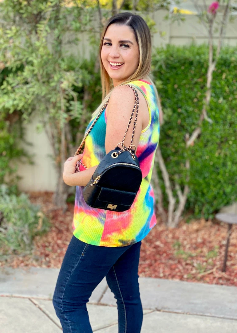 Boutique Simplified 80's Remix Tie Dye Tank 7 Boutique Simplified 80's Remix Tie Dye Tank