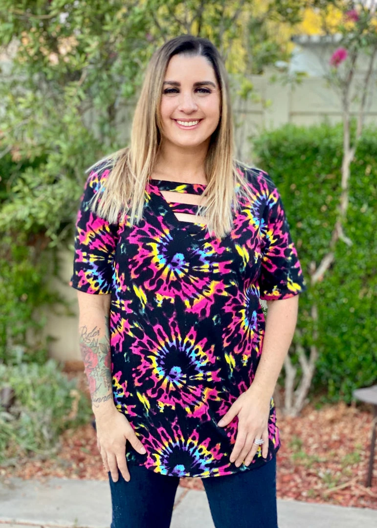 Boutique Simplified Burst Of Color Short Sleeve Top 6 Boutique Simplified Burst Of Color Short Sleeve Top