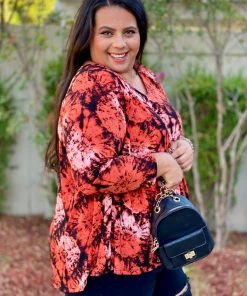 Boutique Simplified Sedona Sunset Long Sleeve Swing Tunic