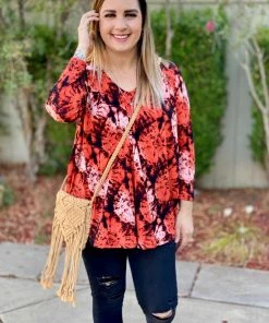 Boutique Simplified Sedona Sunset Long Sleeve Swing Tunic